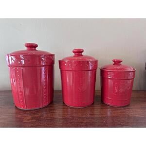 Sorrento Set of 3 Ruby Red 36oz, 48oz, 80oz Canisters (7702)